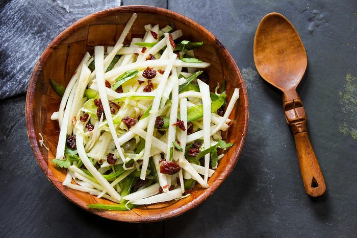Bowl of jicama salad.